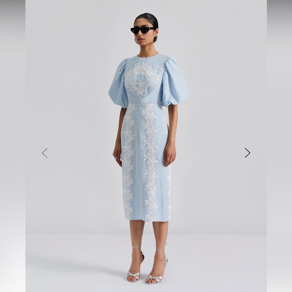 NWT Malina Rudy Embroidered Linen midi dress. Medium - Picture 1 of 6